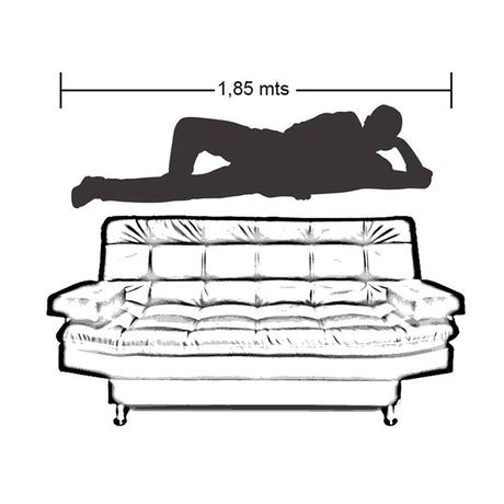 Sofá Cama Carvallo Negro 185x100cm De 3 Puestos Reclinable con Apoya Brazos - Sofas | Bylmo