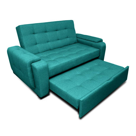 Sofá Cama Multifuncional Turquesa 185x85cm De 3 Puestos Reclinable con Apoya Brazos - Sofas | Bylmo