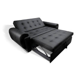 Sofá Cama Vignelli Negro 185x80cm De 3 Puestos Reclinable con Apoya Brazos - Sofas | Bylmo