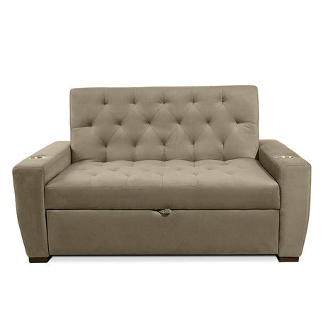 Sofá Cama Vicenzo Camel 150x86cm De 3 Puestos Reclinable con Apoya Brazos - Sofas | Bylmo