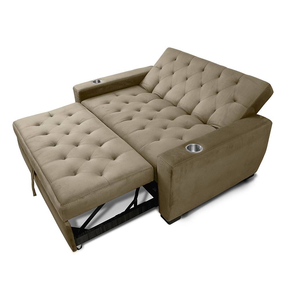 Sofá Cama Vicenzo Camel 150x86cm De 3 Puestos Reclinable con Apoya Brazos - Sofas | Bylmo