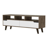 Rack Oslo Bellota y Blanco 137 cm con Dos Puertas - Muebles para TV | Bylmo