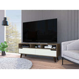 Rack Oslo Bellota y Blanco 137 cm con Dos Puertas - Muebles para TV | Bylmo