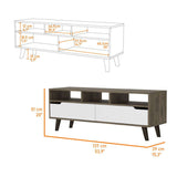 Rack Oslo Bellota y Blanco 137 cm con Dos Puertas - Muebles para TV | Bylmo