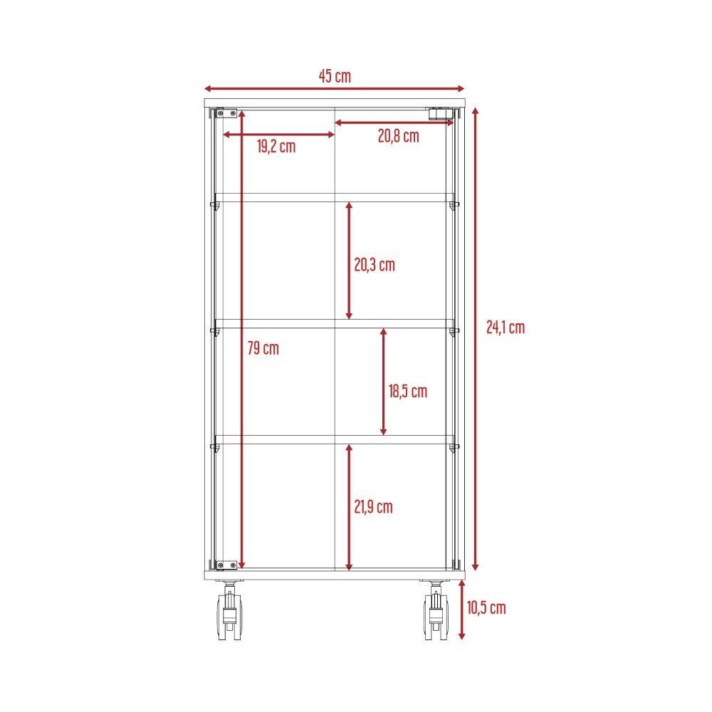 Vitrina Rostoc Wengue 45 cm con Puertas de Vidrio - Bares | Bylmo