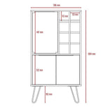 Bar Vegas Miel y Plomo 59 cm con Puerta de Vidrio - Bares | Bylmo