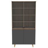 Vitrina Salem Miel 91.1x180cm con Doce Compartimientos y sin Portabotellas - Bifes | Bylmo