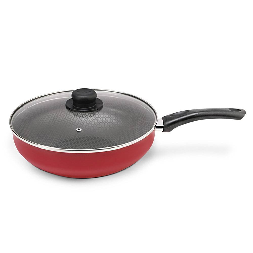Wok Red Rojo 28x14.7cm con Mango de Baquelita y con Revestimiento Antiadherente - Ollas y Sartenes | Bylmo