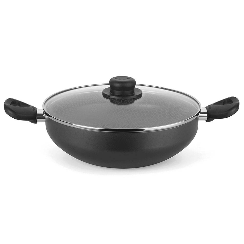 Wok Gris 28x14.7cm con Mango de Baquelita y con Revestimiento Antiadherente - Ollas y Sartenes | Bylmo