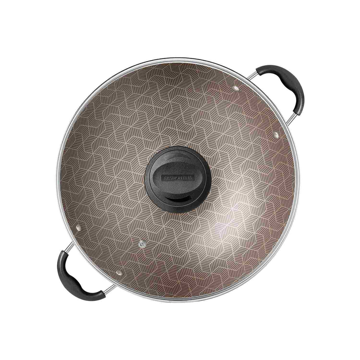 Wok Paris Aluminio 32 cm con Revestimiento Interno y Externo Antiadherente Starflon Max Rojo con Tapa de Vidrio Rojo - Ollas y Sartenes | Bylmo