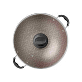 Wok Paris Aluminio 32 cm con Revestimiento Interno y Externo Antiadherente Starflon Max Rojo con Tapa de Vidrio Rojo - Ollas y Sartenes | Bylmo