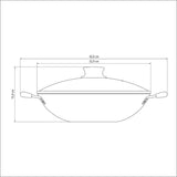 Wok Paris Aluminio 32 cm con Revestimiento Interno y Externo Antiadherente Starflon Max Rojo con Tapa de Vidrio Rojo - Ollas y Sartenes | Bylmo