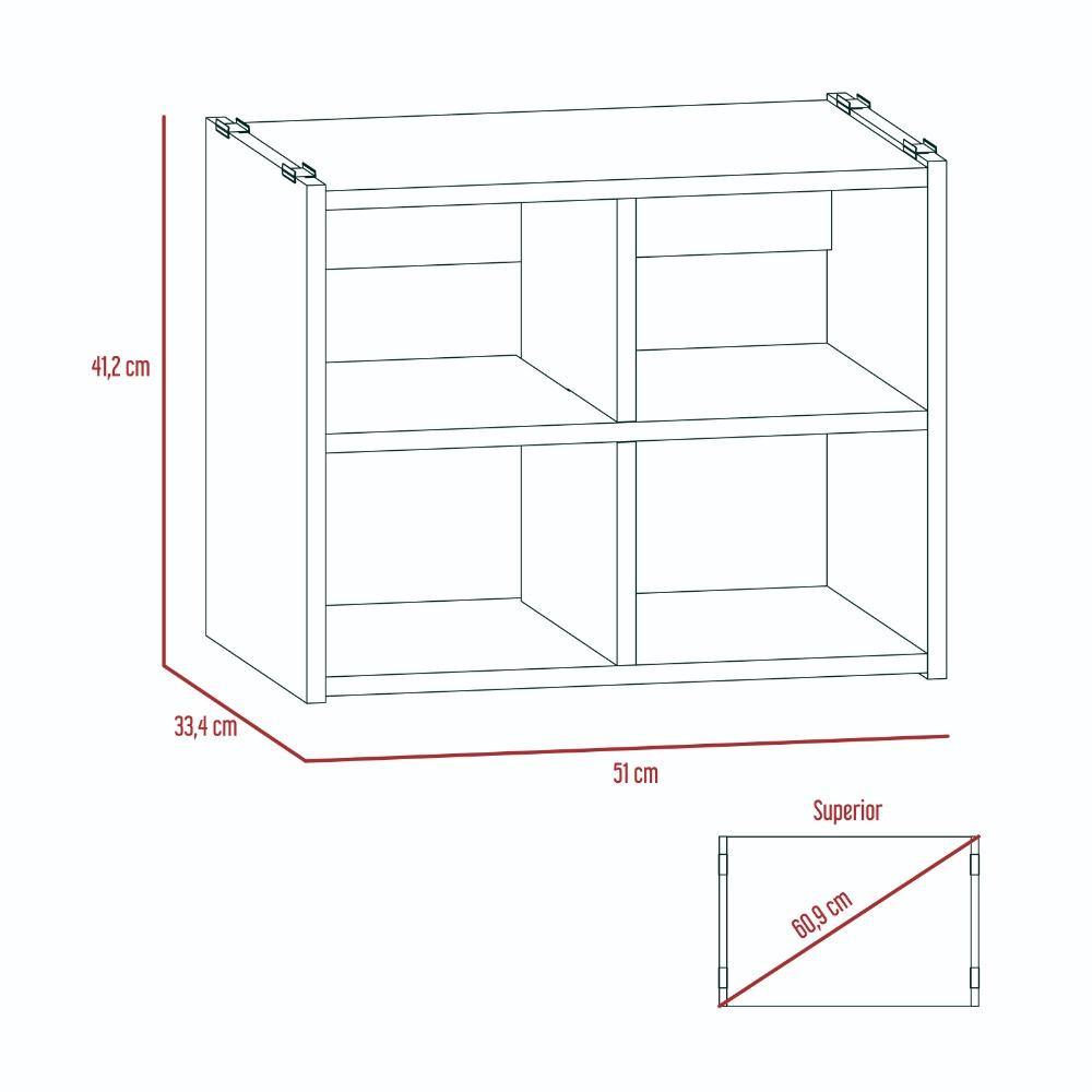 Zapatero Connect Duna 41.2x51cm Horizontal de Dos Niveles para Cuatro pares de Zapatos - Closets | Bylmo