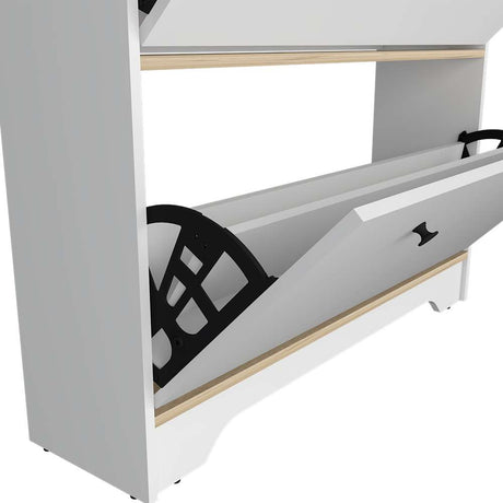 Zapatero Calgary Blanco y Duna 100 cm con Dos puertas y Entrepaño - Closets | Bylmo