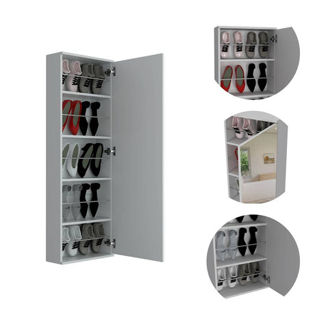 Zapatero Leto Blanco 47x138cm Vertical de Cinco Niveles para Diez pares de Zapatos - Closets | Bylmo
