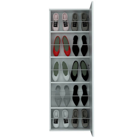 Zapatero Leto Blanco 47x138cm Vertical de Cinco Niveles para Diez pares de Zapatos - Closets | Bylmo