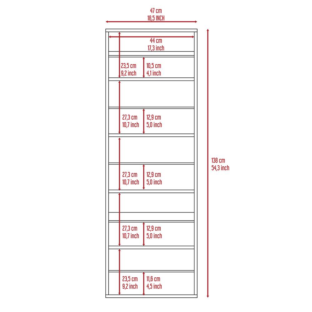 Zapatero Leto Blanco 47x138cm Vertical de Cinco Niveles para Diez pares de Zapatos - Closets | Bylmo