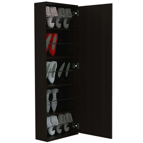 Zapatero Leto Wengue 47x138cm Vertical de Cinco Niveles para Diez pares de Zapatos - Closets | Bylmo