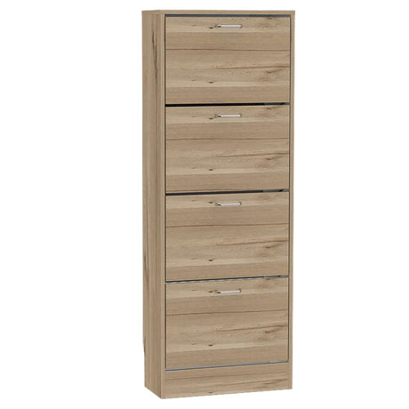 Zapatero Z 51 Duna y Blanco 52x140.6cm Vertical de Cuatro Niveles para Ocho pares de Zapatos - Closets | Bylmo