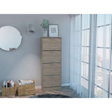 Zapatero Z 51 Duna y Blanco 52x140.6cm Vertical de Cuatro Niveles para Ocho pares de Zapatos - Closets | Bylmo