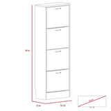 Zapatero Z 51 Duna y Blanco 52x140.6cm Vertical de Cuatro Niveles para Ocho pares de Zapatos - Closets | Bylmo