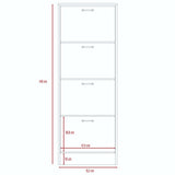 Zapatero Z 51 Duna y Blanco 52x140.6cm Vertical de Cuatro Niveles para Ocho pares de Zapatos - Closets | Bylmo