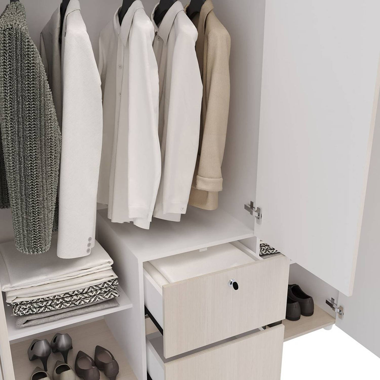 Closet Safa Niebla 140x180cm con 4 Cajones con 3 Entrepaños - Closets | Bylmo