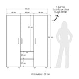 Closet Safa Niebla 140x180cm con 4 Cajones con 3 Entrepaños - Closets | Bylmo