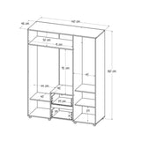 Closet Safa Niebla 140x180cm con 4 Cajones con 3 Entrepaños - Closets | Bylmo