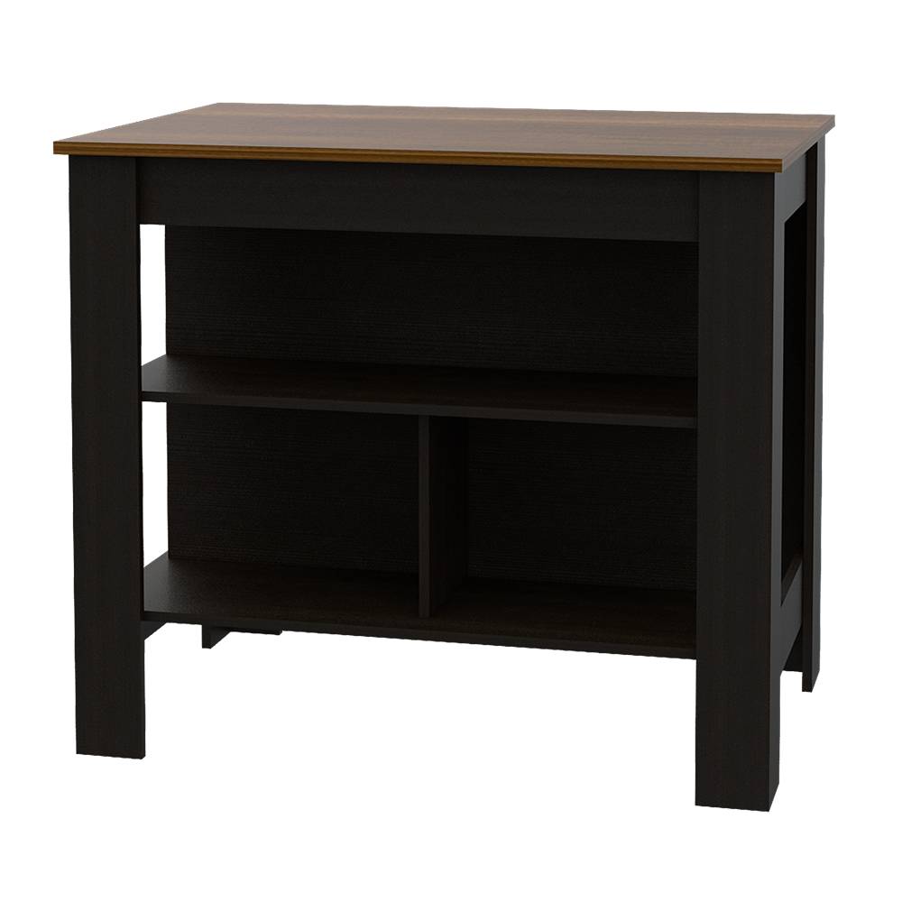 Mueble Auxiliar de Cocina Cala Wengue y Caramelo 103 cm con Entrepaños - Muebles Organizadores | Bylmo