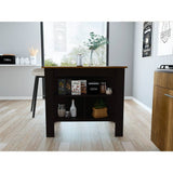 Mueble Auxiliar de Cocina Cala Wengue y Caramelo 103 cm con Entrepaños - Muebles Organizadores | Bylmo