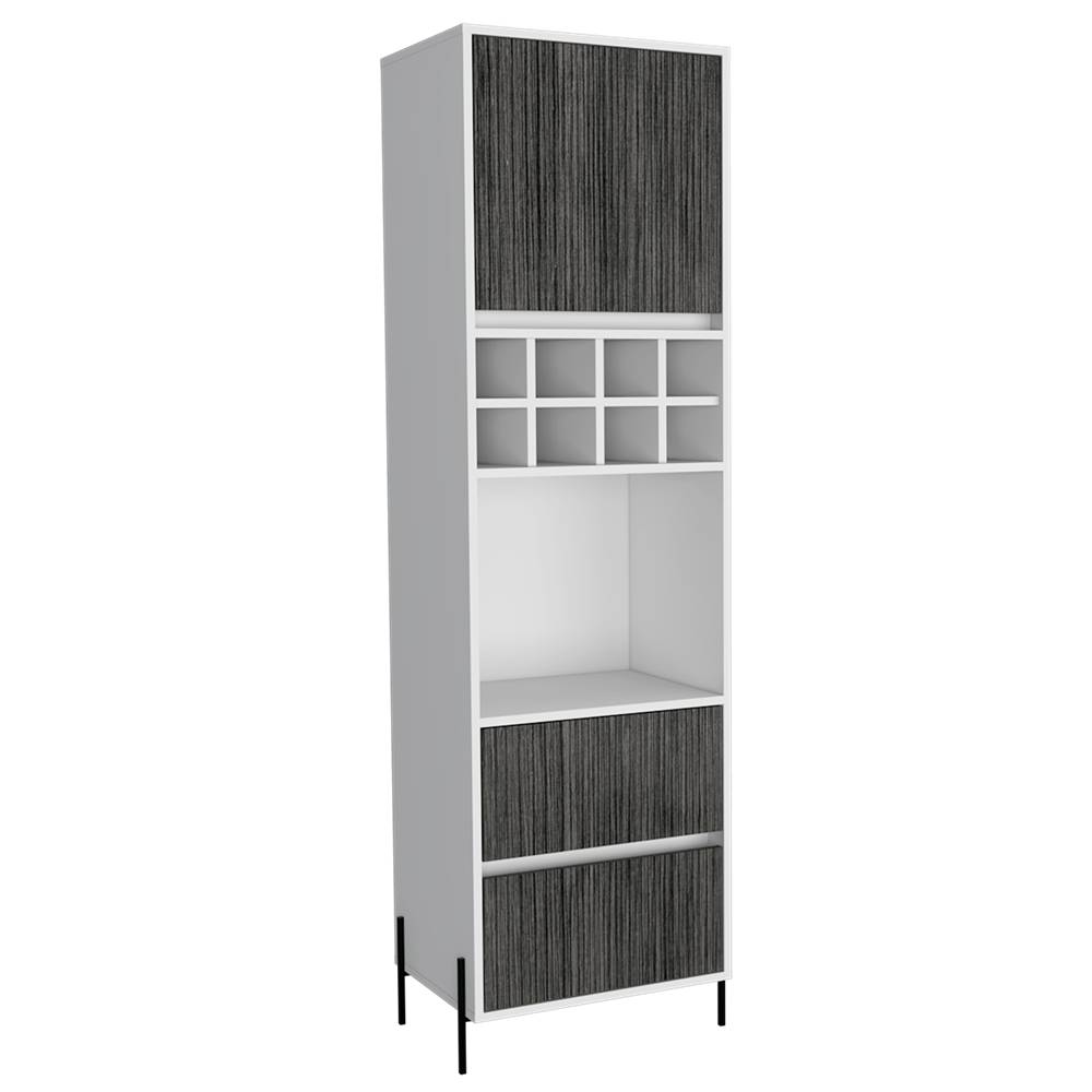 Bar Dallas Blanco y Gris 50 cm con Una Puerta y Dos Cajones - Bares | Bylmo