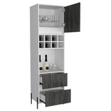 Bar Dallas Blanco y Gris 50 cm con Una Puerta y Dos Cajones - Bares | Bylmo