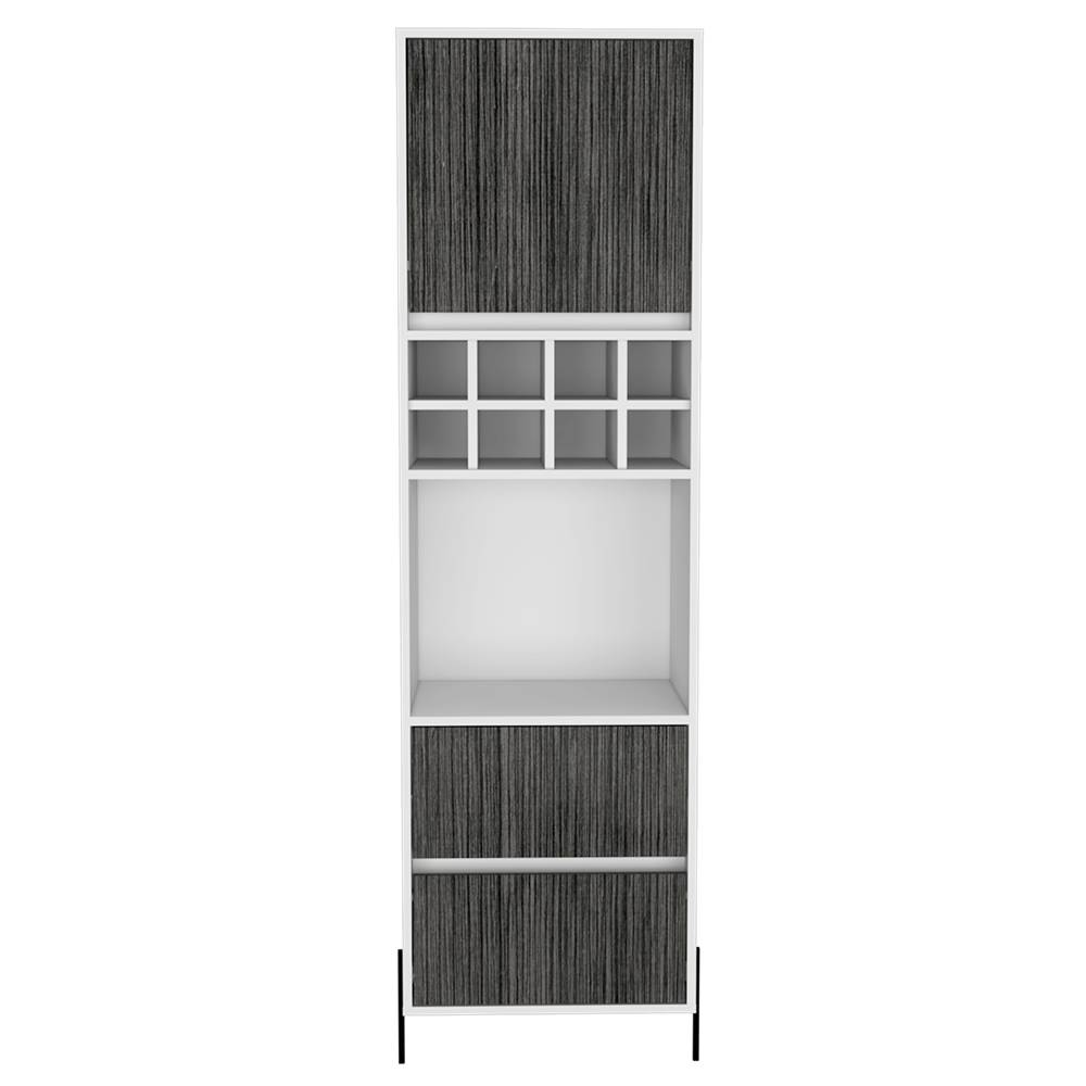 Bar Dallas Blanco y Gris 50 cm con Una Puerta y Dos Cajones - Bares | Bylmo
