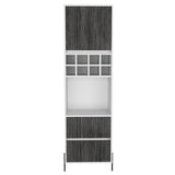 Bar Dallas Blanco y Gris 50 cm con Una Puerta y Dos Cajones - Bares | Bylmo