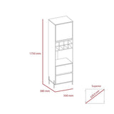 Bar Dallas Blanco y Gris 50 cm con Una Puerta y Dos Cajones - Bares | Bylmo