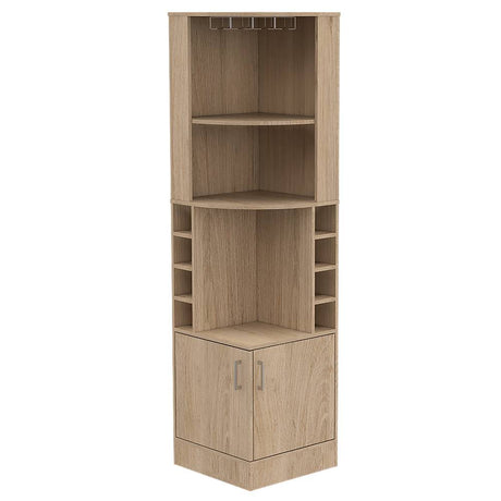 Bar Esquinero Esquinero Syrah Rovere 46.9x180.6cm con Un Cajón y con Ocho Portabotellas - Bares | Bylmo