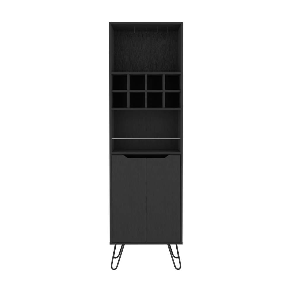 Bar Manhattan Wengue 50x50cm con Un Cajón y con Ocho Portabotellas - Bares | Bylmo