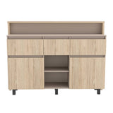 Barra de Cocina Kiara Rovere y Taupe 150 cm con Dos Puertas y Tres Cajones - Muebles Organizadores | Bylmo