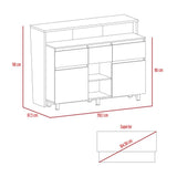 Barra de Cocina Kiara Rovere y Taupe 150 cm con Dos Puertas y Tres Cajones - Muebles Organizadores | Bylmo