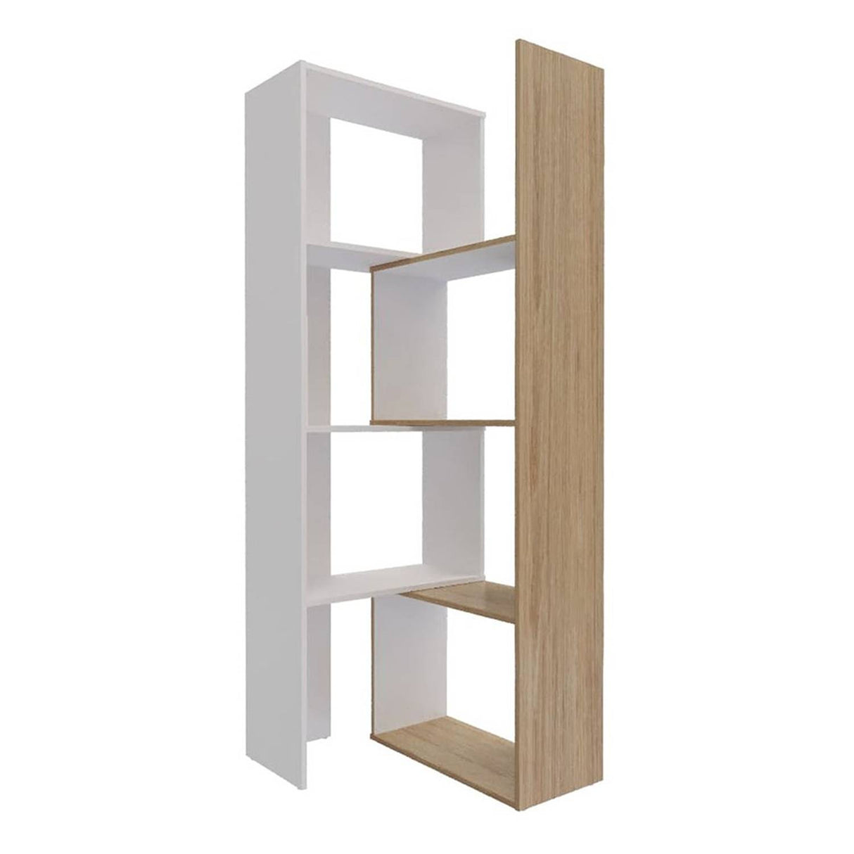 Biblioteca Rovere y Niebla 63x180.6cm Rectangular con Siete Compartimientos - Bibliotecas | Bylmo