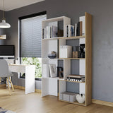 Biblioteca Rovere y Niebla 63x180.6cm Rectangular con Siete Compartimientos - Bibliotecas | Bylmo