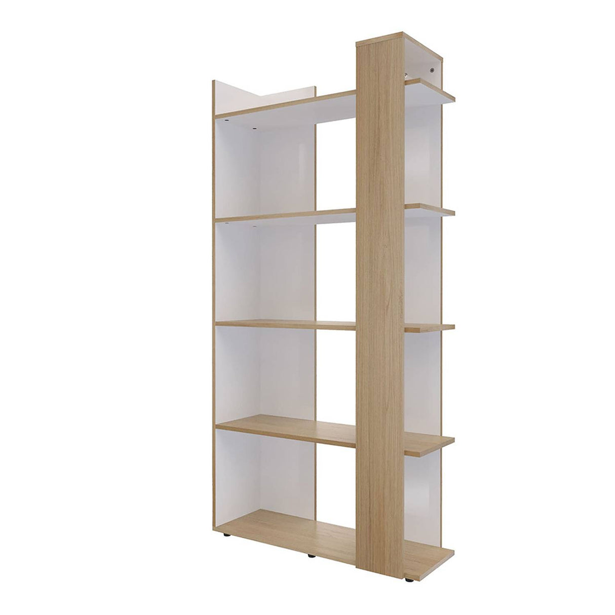 Biblioteca Quadratta Rovere 80.5x163cm con Cinco Compartimientos - Bibliotecas | Bylmo