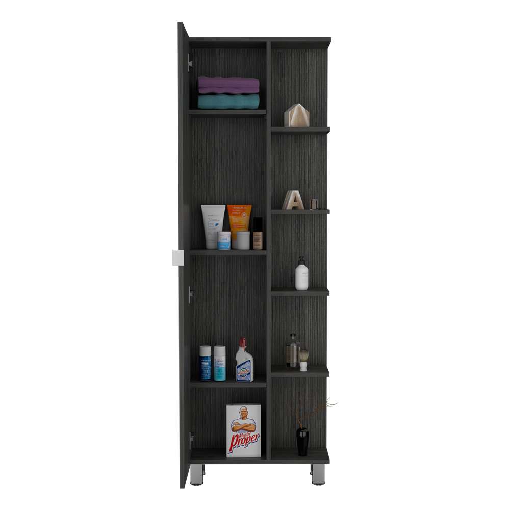 Mueble Esquinero Urano Roble Gris 50x50cm sin Cajones y con Nueve Compartimientos - Bifes y Arrimos | Bylmo