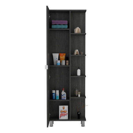 Mueble Esquinero Urano Roble Gris 50x50cm sin Cajones y con Nueve Compartimientos - Bifes y Arrimos | Bylmo