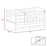 Cama Corral Rosario Blanco y Ceniza 106x99.45cm para Colchón Sencillo sin Colchón y con Cabecero - Camas | Bylmo