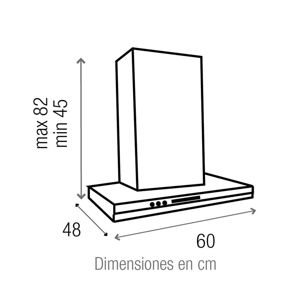 Campana Alins 60 cm Acero Tipo Península - Electrodomesticos | Bylmo