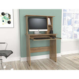Centro de Computo Winsford Amaretto 80 cm con Biblioteca Superior - Oficina | Bylmo