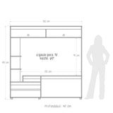 Centro de Entretenimiento Rovere y Niebla 181.5x184.7cm para TV Hasta 65 Pulgadas y con Siete Compartimientos - Muebles para TV | Bylmo