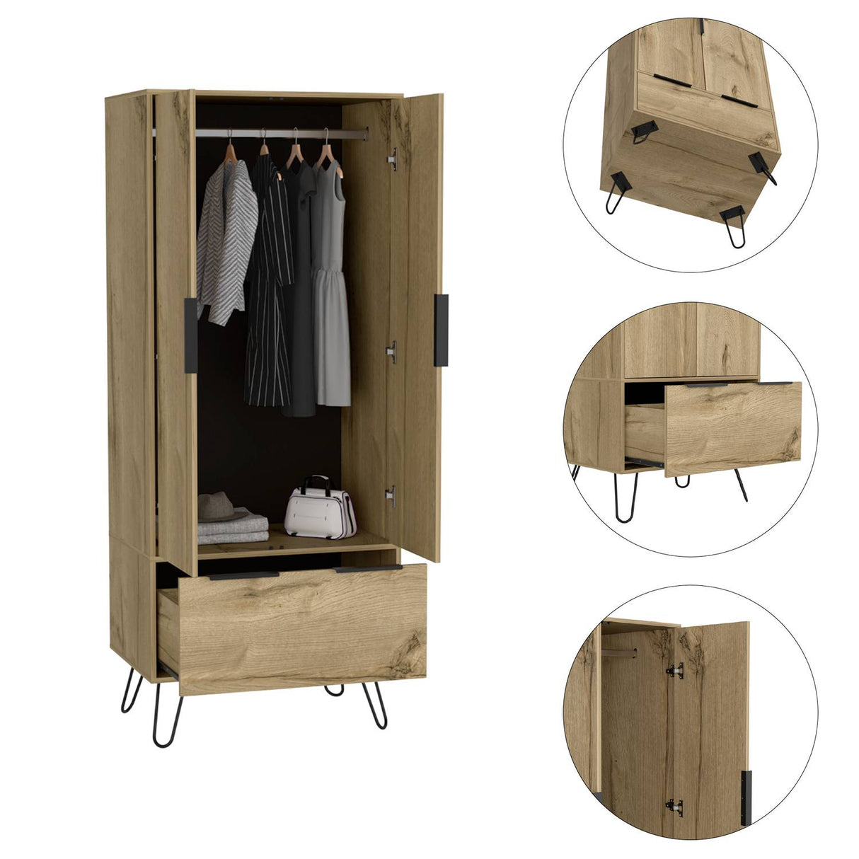 Closet Augusta Duna 76.4x188cm con 1 Cajones sin Entrepaños - Closets | Bylmo